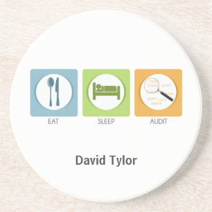 Essen Sie Sleep Audit! Sandstein Untersetzer