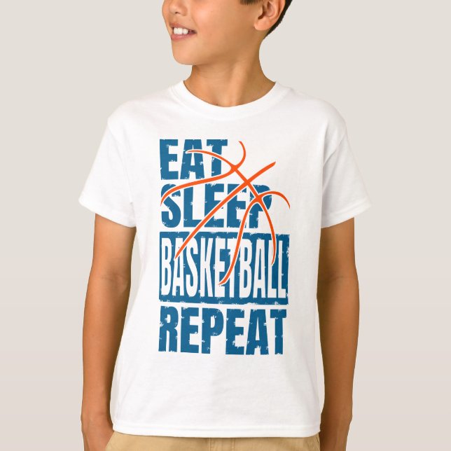 ESSEN SIE SLEEP BASKETBALL WIEDERHOLEN T-Shirt (Vorderseite)