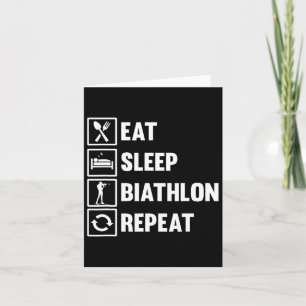 Essen Sie Sleep Biathlon Wiederholungsmotiv für ei Karte
