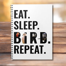 Essen Sie Sleep Bird Repeat Bird Watcher Notizblock