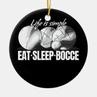 Essen Sie Sleep Bocce Ball Set mit Jack Bocci Game Keramik Ornament