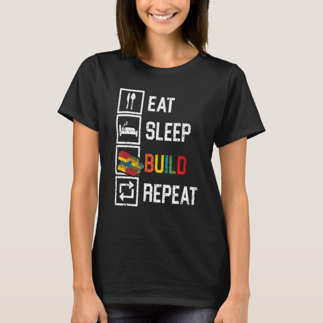 Essen Sie Sleep Build Repetier Bricks Master Build T-Shirt (Vorderseite)