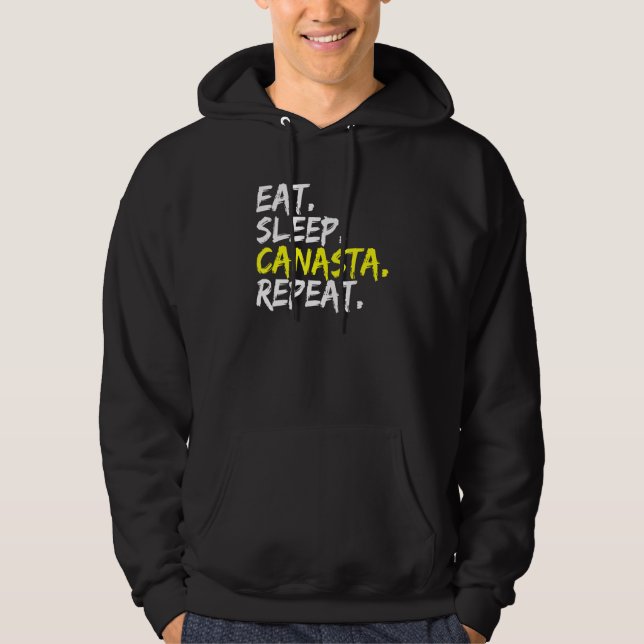 Essen Sie Sleep Canasta Repeat Card Game Hoodie (Vorderseite)