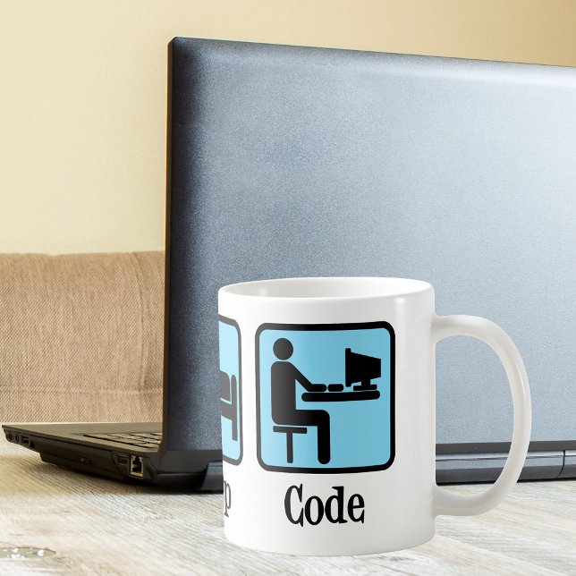 Essen Sie Sleep Code Computerprogrammiererin Geek Kaffeetasse (Von Creator hochgeladen)