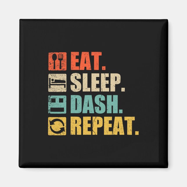 Essen Sie Sleep Dash Wiederholung Video Game Magnet (Vorne)