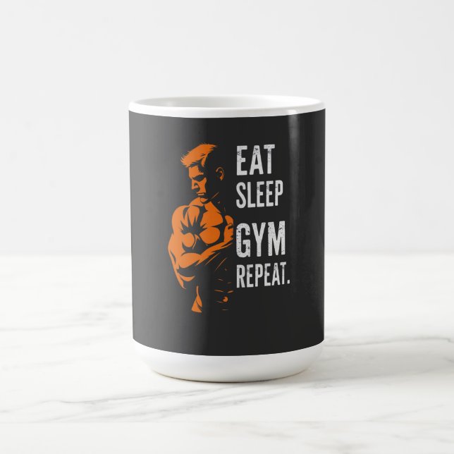 Essen Sie Sleep Gym Repeat Workout T - Shirt Kaffeetasse (Mittel)
