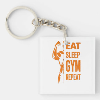 Essen Sie Sleep Gym Repeat Workout T - Shirt Schlüsselanhänger