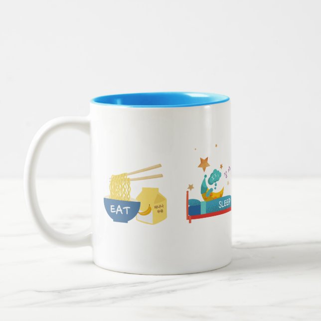 ESSEN SIE SLEEP KPOP WIEDERHOLEN KAFFEE-TASSE MIT  ZWEIFARBIGE TASSE (Links)