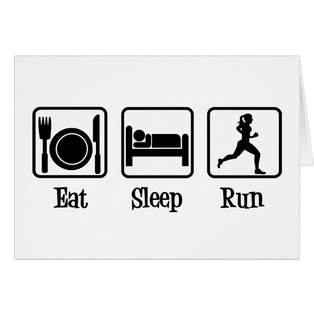 Essen Sie Sleep Run Motivierend Runner Card (Vorderseite (Horizontal))