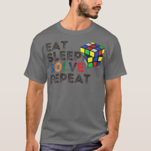 Essen Sie Sleep Solve Wiederholung Retro-Speedcubi T-Shirt