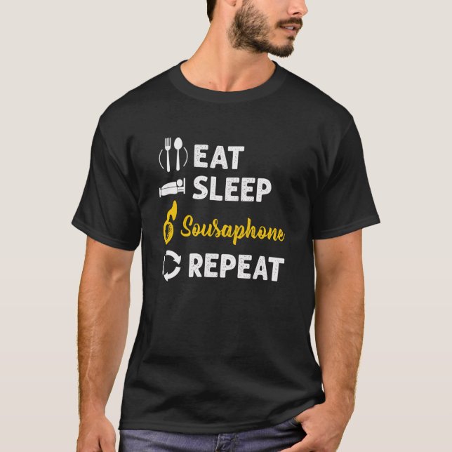 Essen Sie Sleep Sousaphone Experte Musician Player T-Shirt (Vorderseite)