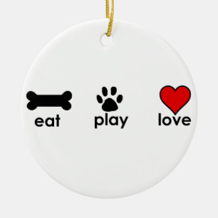 Essen Sie Spiel-Liebe Keramik Ornament