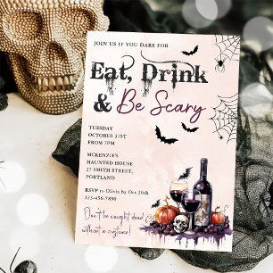 Essen Sie trinken und Beängstigend Halloween-Party Einladung