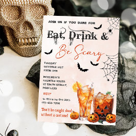 Essen Sie trinken und Beängstigend Halloween-Party Einladung