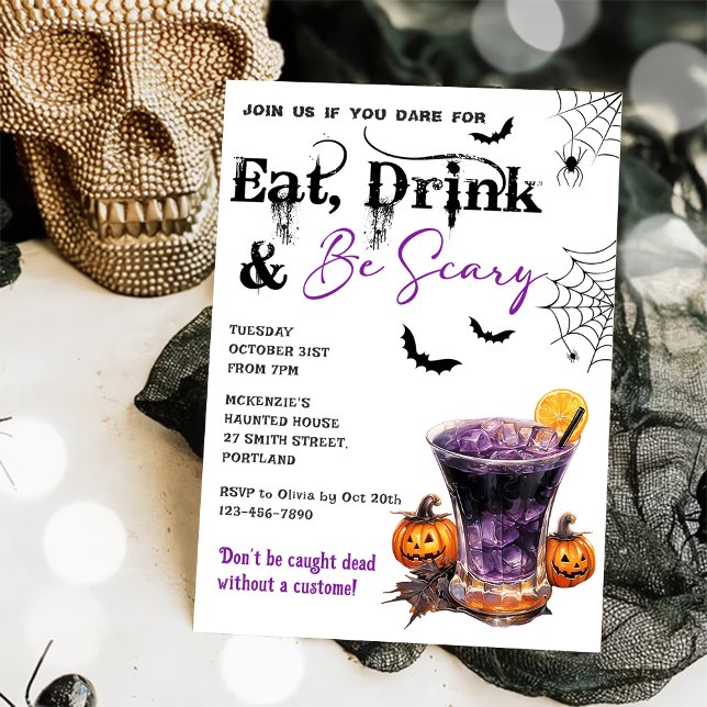 Essen Sie trinken und Beängstigend Halloween-Party Einladung (Von Creator hochgeladen)