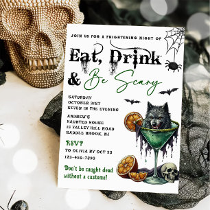 Essen Sie trinken und Beängstigend Halloween-Party Einladung