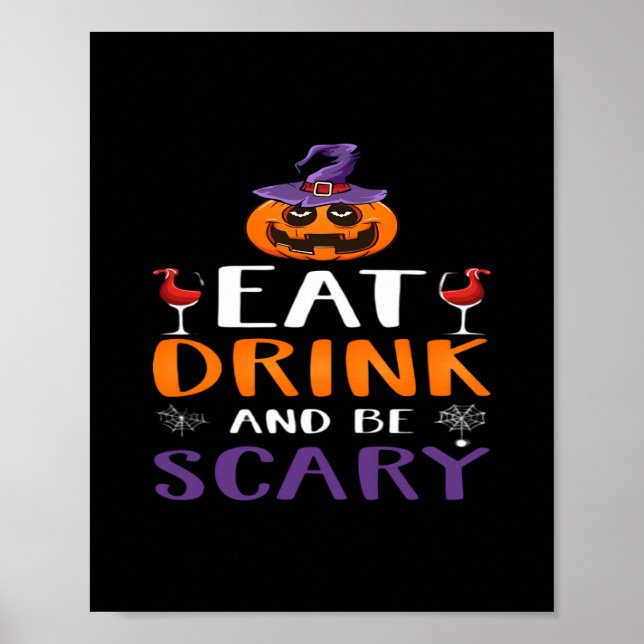 Essen Sie trinken und Beängstigend Halloween-Party Poster (Vorne)