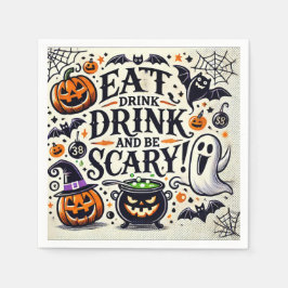 Essen Sie trinken und Beängstigend sein Serviette