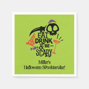 Essen Sie trinken und Beängstigendes grünes Hallow Serviette