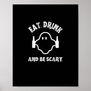 Essen Sie trinken und Beängstigendes Halloween-Par Poster