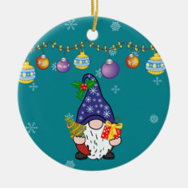 Essen Sie trinken und gnomie sein Keramik Ornament