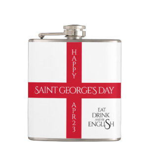 Essen Sie trinken und seien Sie englische St Georg Flachmann