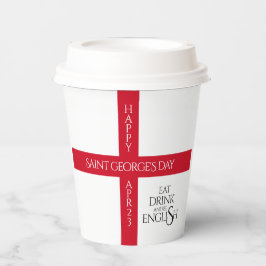 Essen Sie trinken und seien Sie englische St Georg Pappbecher