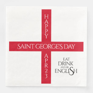 Essen Sie trinken und seien Sie englische St Georg Serviette