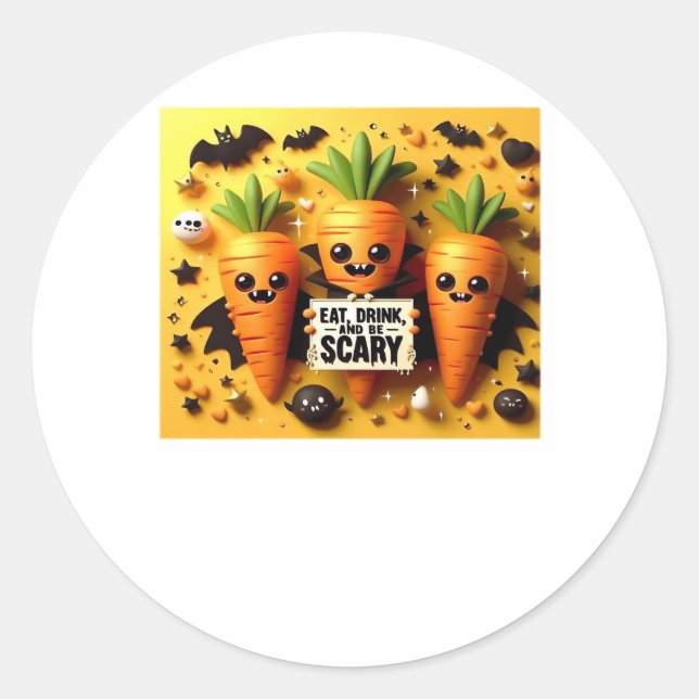 Essen Sie trinken und sind Sie Beängstigend Retro  Runder Aufkleber (Vorderseite)