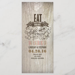 Essen Sie trinken und verheiratet Hochzeitsfeiern Programm