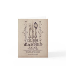 Essen Sie trinken und verheiratet Hochzeitskarten