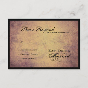 Essen Sie trinken und Verheiratet sein Hochzeit rs RSVP Karte