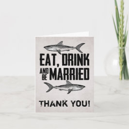 Essen Sie trinken und Verheiratete Vintage Hai Hoc Dankeskarte
