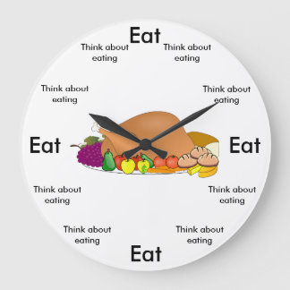 Essen Sie Uhr-runde (große) Wanduhr