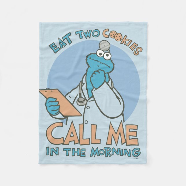 Essen Sie zwei Kekse, rufen Sie mich am Morgen an Fleecedecke (Vorderseite)