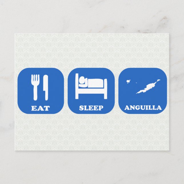 Essen Sleep Anguilla Postkarte (Vorderseite)