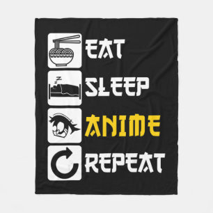 Essen Sleep Anime Wiederholung Manga Japan Sprichw Fleecedecke