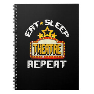Essen Sleep Atre Wiederholung Schauspiel Schauspie Notizblock