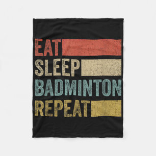 Essen Sleep Badminton Wiederholung Retro Funny Bad Fleecedecke