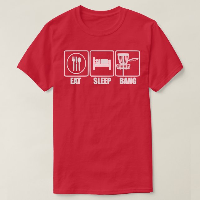 Essen Sleep Bang Chains Disk Golf T-Shirt (Design vorne)