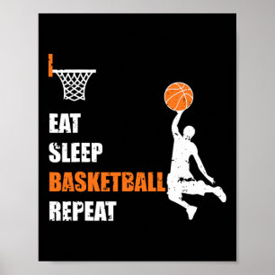 Essen Sleep Basketball Wiederholen Basketball Boys Poster