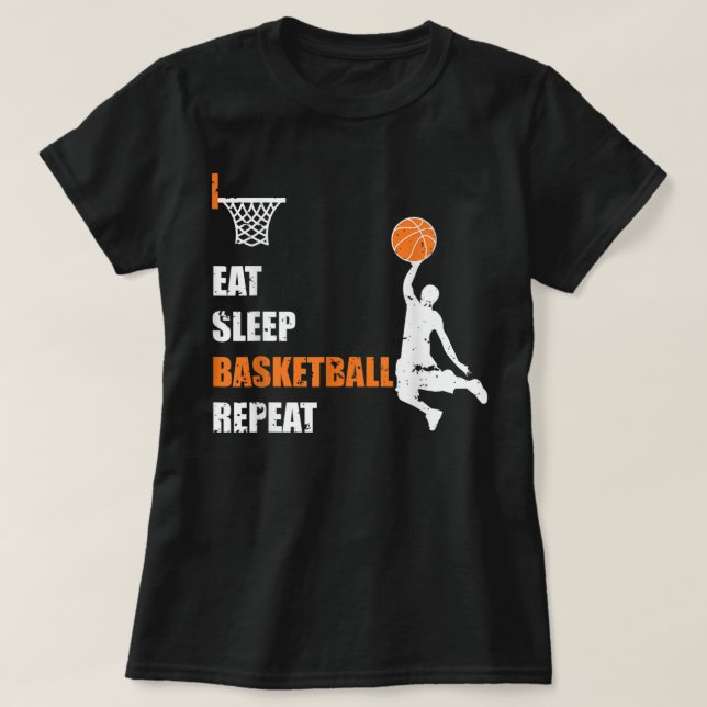 Essen Sleep Basketball Wiederholen Basketball Boys T-Shirt (Design vorne)