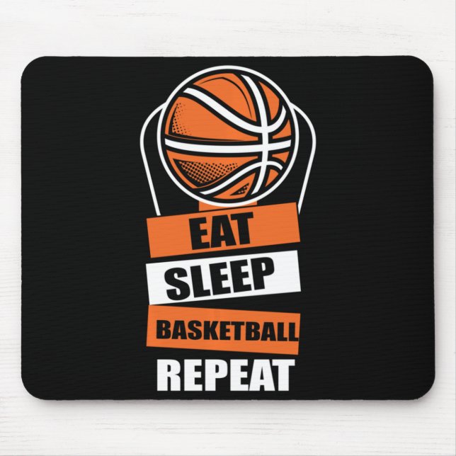 Essen Sleep Basketball Wiederholen Spielertrainer  Mousepad (Vorne)