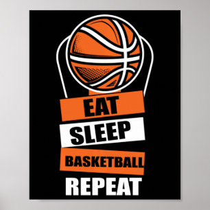 Essen Sleep Basketball Wiederholen Spielertrainer  Poster