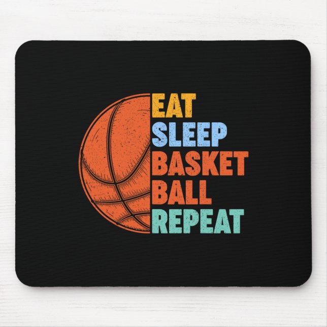 Essen Sleep Basketball Wiederholung für Men Teens  Mousepad (Vorne)