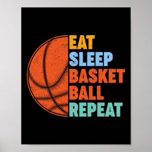 Essen Sleep Basketball Wiederholung für Men Teens  Poster