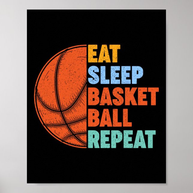 Essen Sleep Basketball Wiederholung für Men Teens  Poster (Vorne)