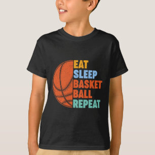 Essen Sleep Basketball Wiederholung für Men Teens  T-Shirt