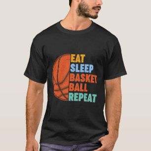 Essen Sleep Basketball Wiederholung für Men Teens T-Shirt