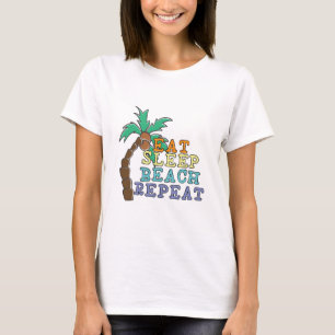 Essen Sleep Beach Wiederholung T-Shirt